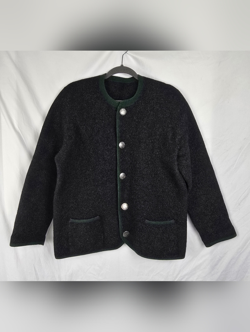 German Austria Women's Wool Hunting Riding Winter Sweater Coat Jacket sz L